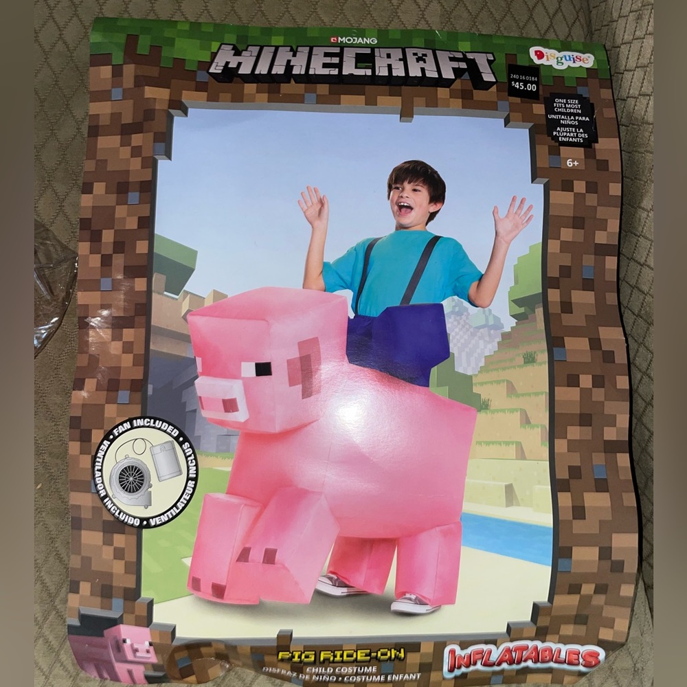 Inflatable Minecraft pig costume